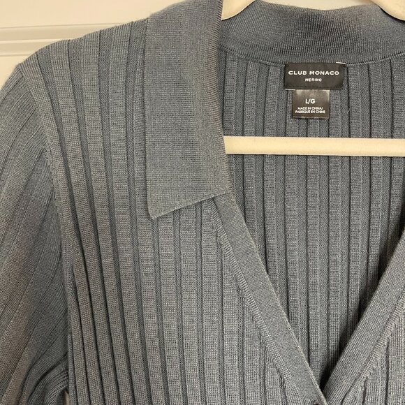 Club Monaco Ribbed Collared Dress - Picture 2 of 12